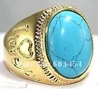 

FREE SHIPPING>>>@@ Wholesale Turquoise Gold Plated " I Love You " Ring Size: 8.9.10.11.12/Cheap Free Shiping