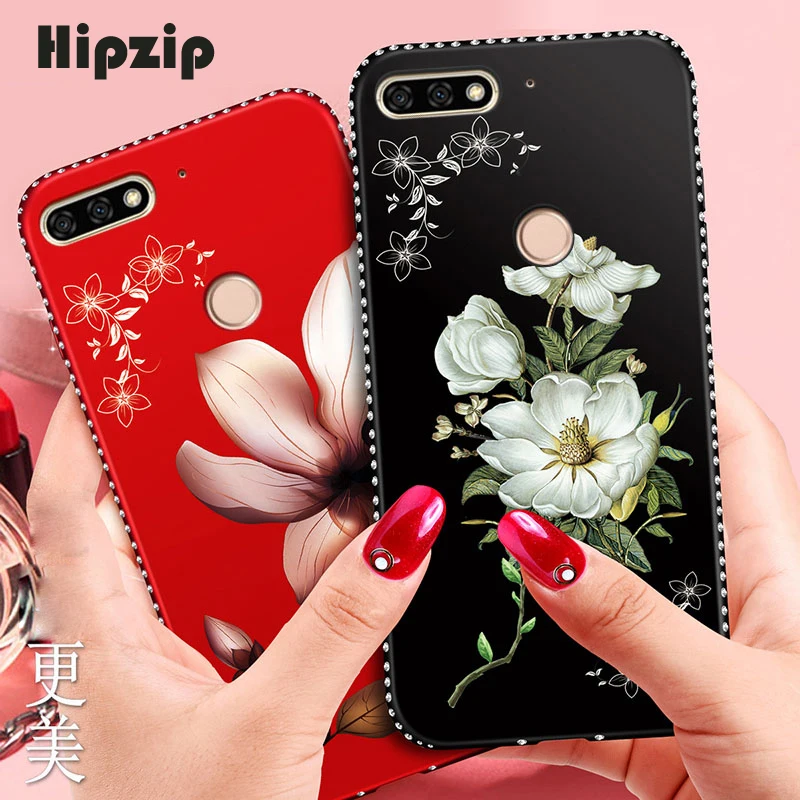 Модный Блестящий чехол с кристаллами для Huawei Honor 7A Pro DUA-L22 AUM-L29 7C AUM-L41 Y6 Y5 2018 Русская