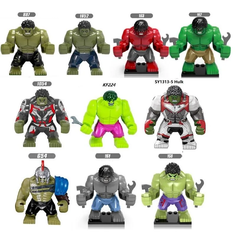 

Super Heroes Avengers 4 Endgame Space 7cm Big Bricks Hulk Whiplash Iron Monger Figures Building Blocks Model Children Gift Toys