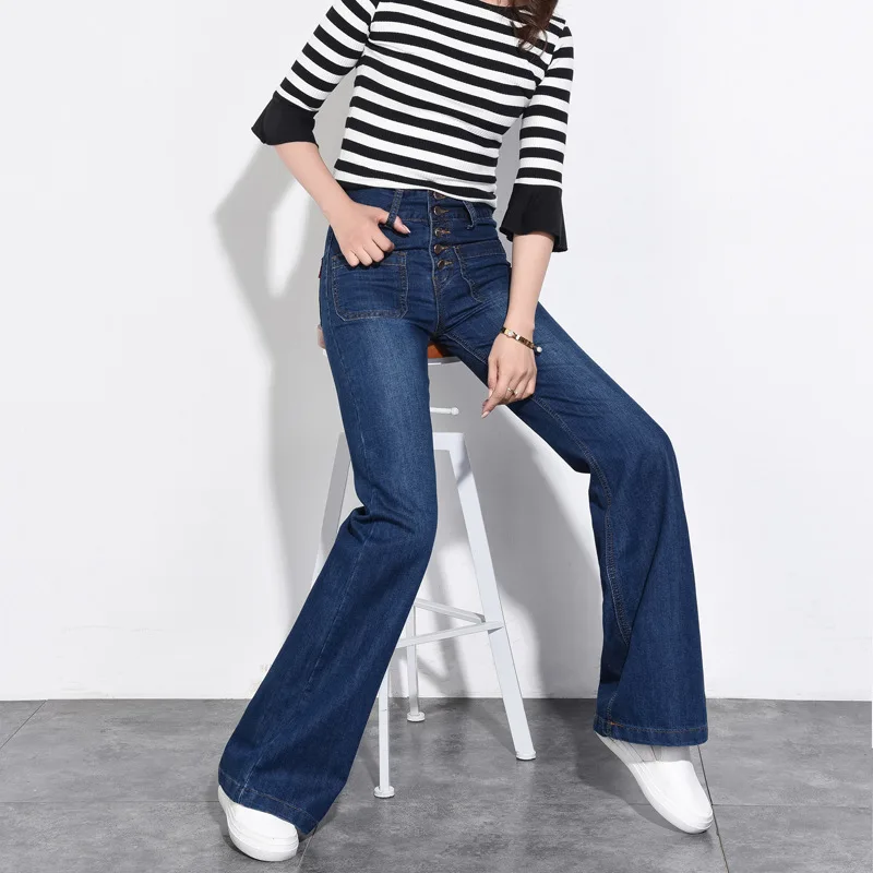 

Women Casual Loose Jeans Straight Pants plus Size boyfriend jeans High waist Trousers Cowboy Long Wide Leg Pants