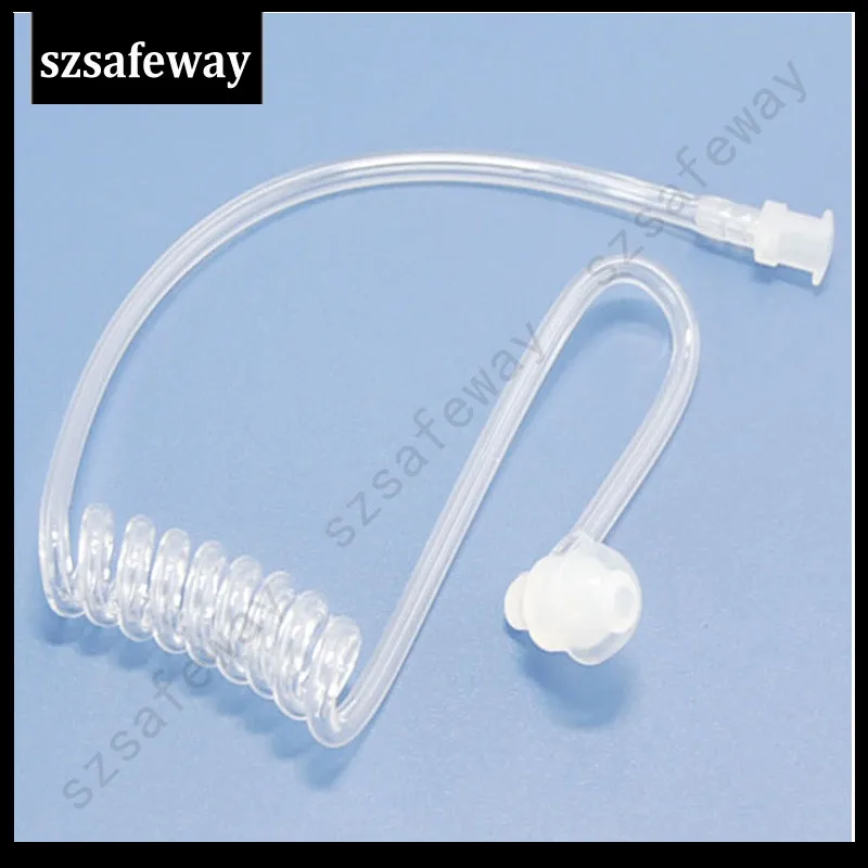 100PCS lot Detachable Acoustic tube clear color with earbuds for two way radio surveillance kit earphone 2