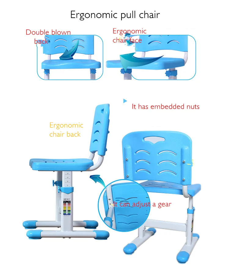 Новая регулируемая высота Защита зрения коррекция сидя осанки детей обучения стол и стул набор письменный стол