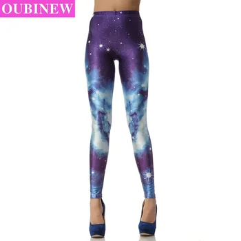 

OUBINEW Cosmic Space Printed Leggings Sexy Fitness Women Fashion Gothic Creative Shape Elastic Pants Capri Workout Leggings