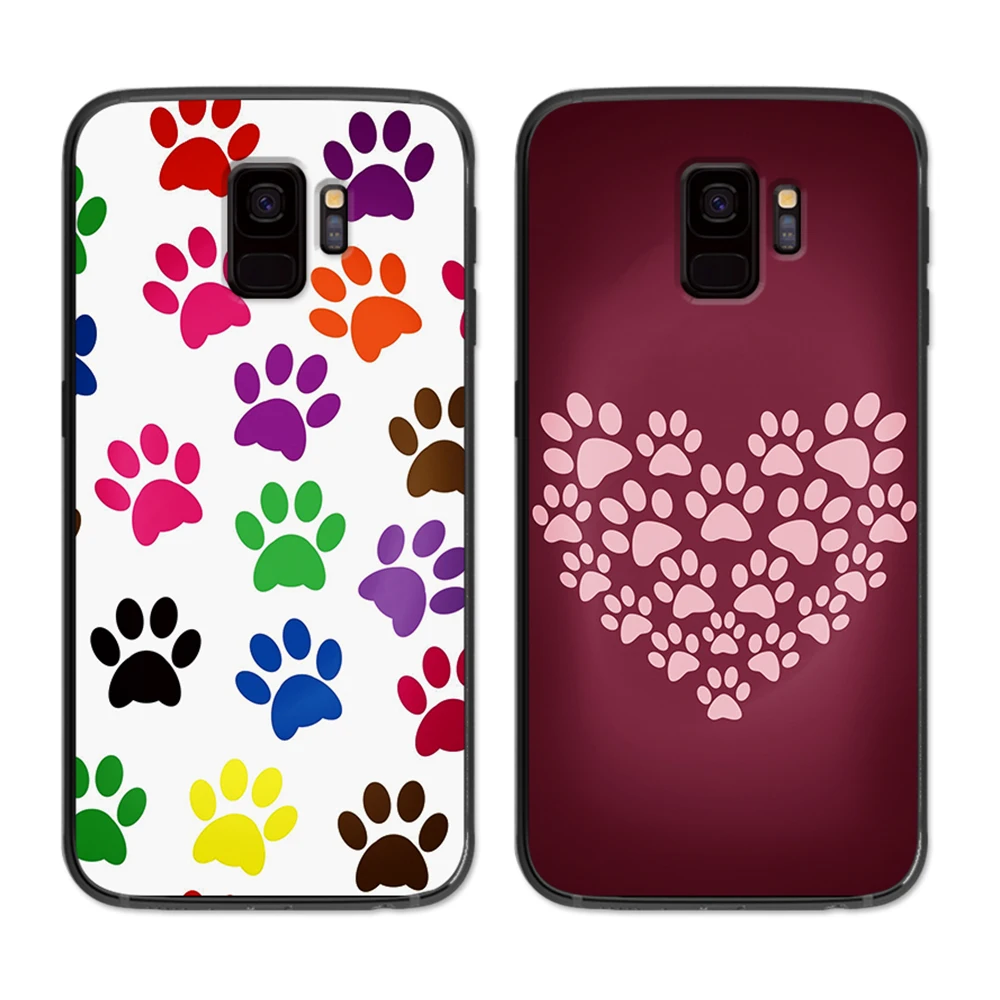 Цветной мягкий чехол для телефона с собачьими лапами Samsung Galaxy S6 S7 S8 S9 S10e Plus Note 8