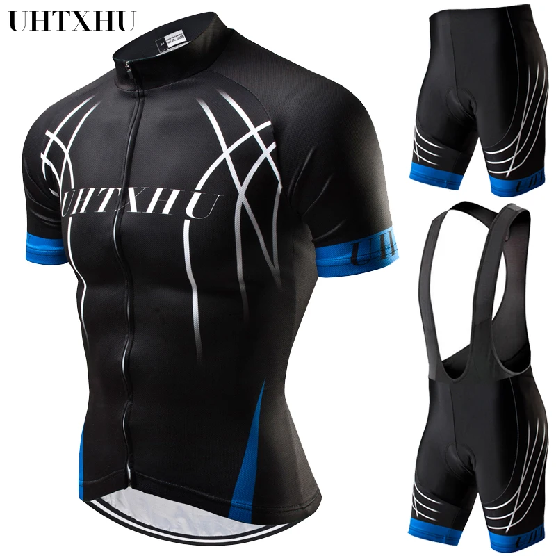 Uhtxhu Summer Cycling Jersey Set Mountain Bike Clothing MTB Bicycle Wear Clothes Maillot Ropa Ciclismo Men Cycling Sets