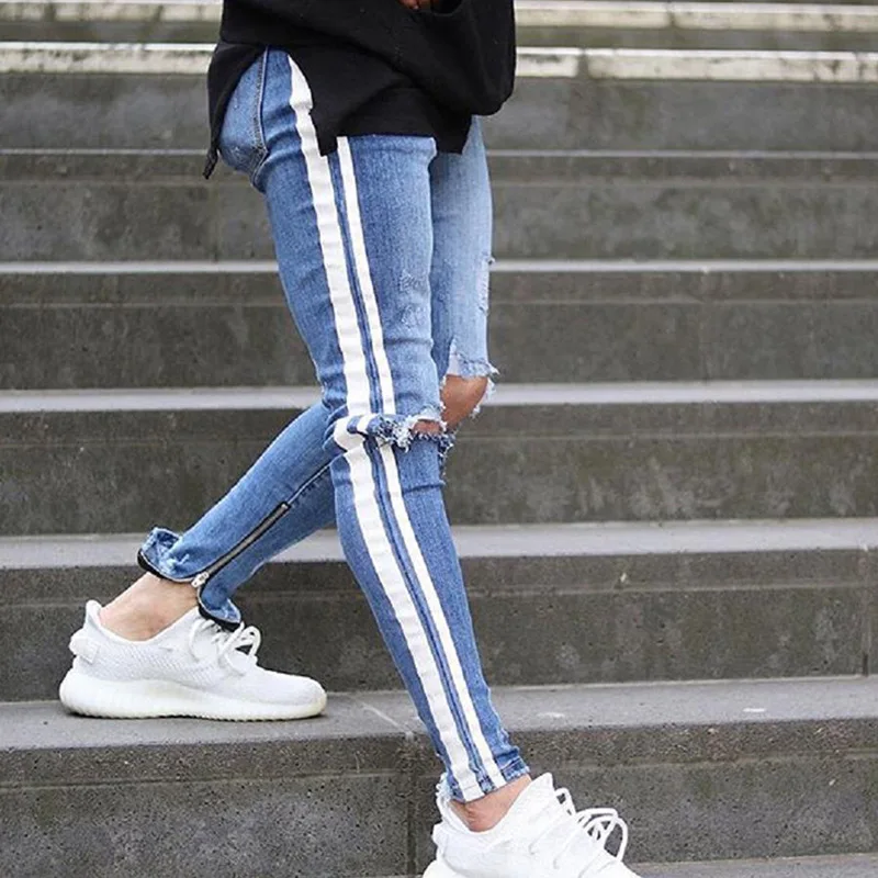 stripe jeans men