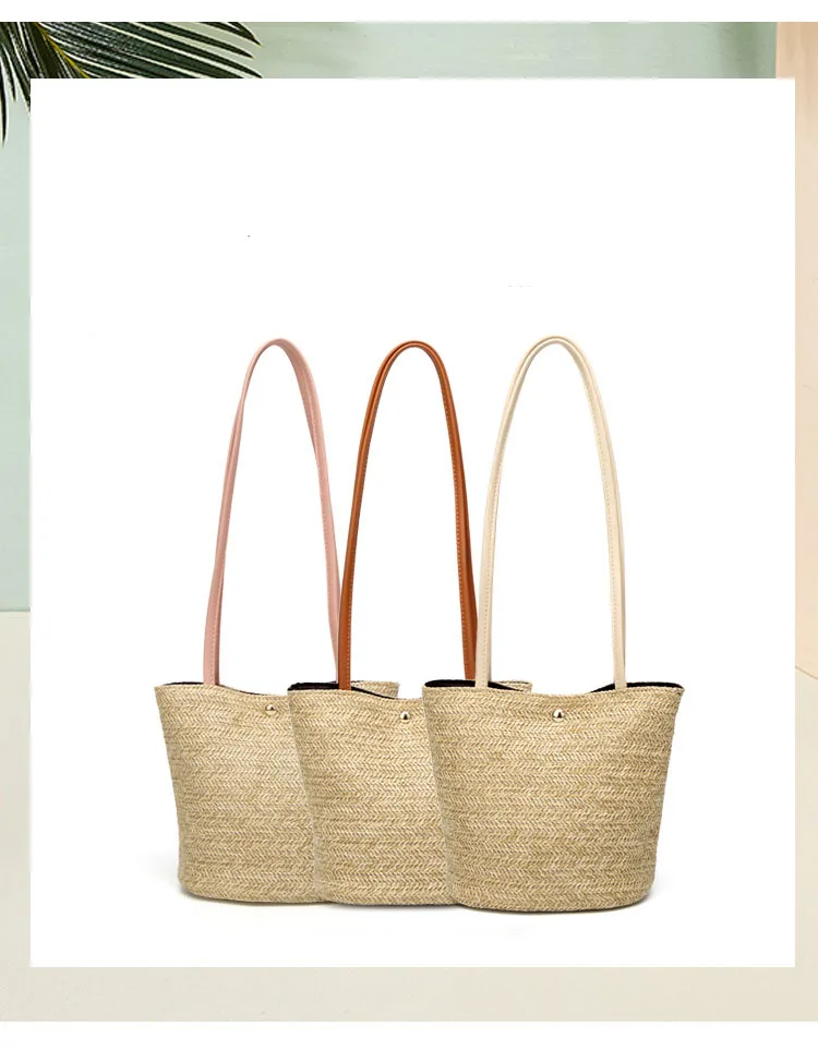 

AUTUMN SOUND Hand Bag For Women Girl Hand Woven Large Straw Bag Flower Basket Storage Tote Female Bags Travel Handbag Shopping