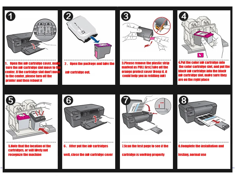 Cartuchos de Tinta Recarregados para Hp123 Pacote Deskjet 1110 1111 1112 2130 2132 3630 3632 Envy 4521 4522 4513 4520 Printer 2 123xl xl 10 Cheap Cartuchos de tinta