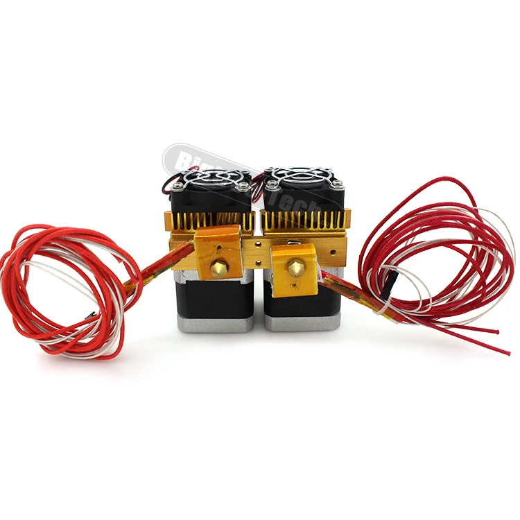 Newest Mk8 12v Dual Head Nozzle Extruder Double Print Head For Makerbot 3D Printer With 1.75mm metal supplies fast delivery Newest Mk8 12v Dual Head Nozzle Extruder Double Print Head For Makerbot 3D Printer With 1.75mm metal supplies fast delivery