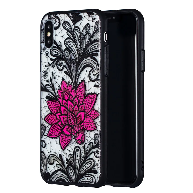 Чехол для телефона s samsung Galaxy J4 J6 2018 ЕС J8 Новый тиснением black rose задняя крышка TPU + PC