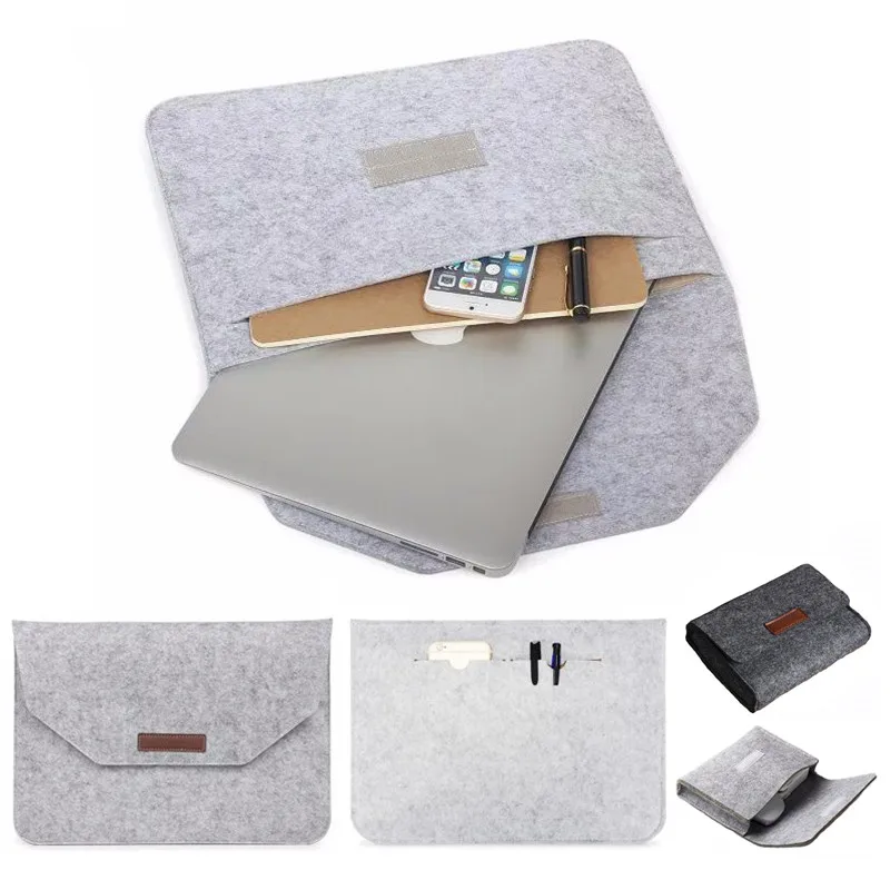 New Soft Wool Sleeve Bag For Apple Macbook Air Pro Retina 11 12 13 15 Laptop touch bar Cover For Xiaomi Air 12.5 13.3 15.6 Case