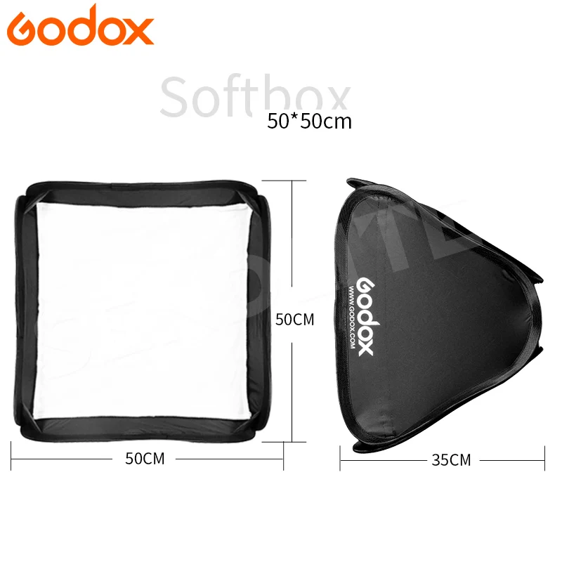 Софтбокс Godox 50x50 см рассеивающий отражатель для Yongnuo GODOX вспышка света подходит Bowens Elinchrom крепление 50*50 мягкая коробка