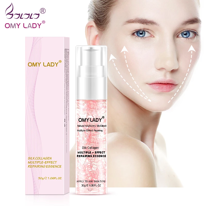 OMY LADY Silk Collagen Multiple-Effect Repairing Essence Face Care Liquid Delay Aging Reduce Wrinkles Moisturizing Skin | Красота и