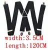 120cm fashion larger Men's suspenders 3.5cm width 4 clips  and Unisex Braces Suspender black for big adult ► Photo 2/6