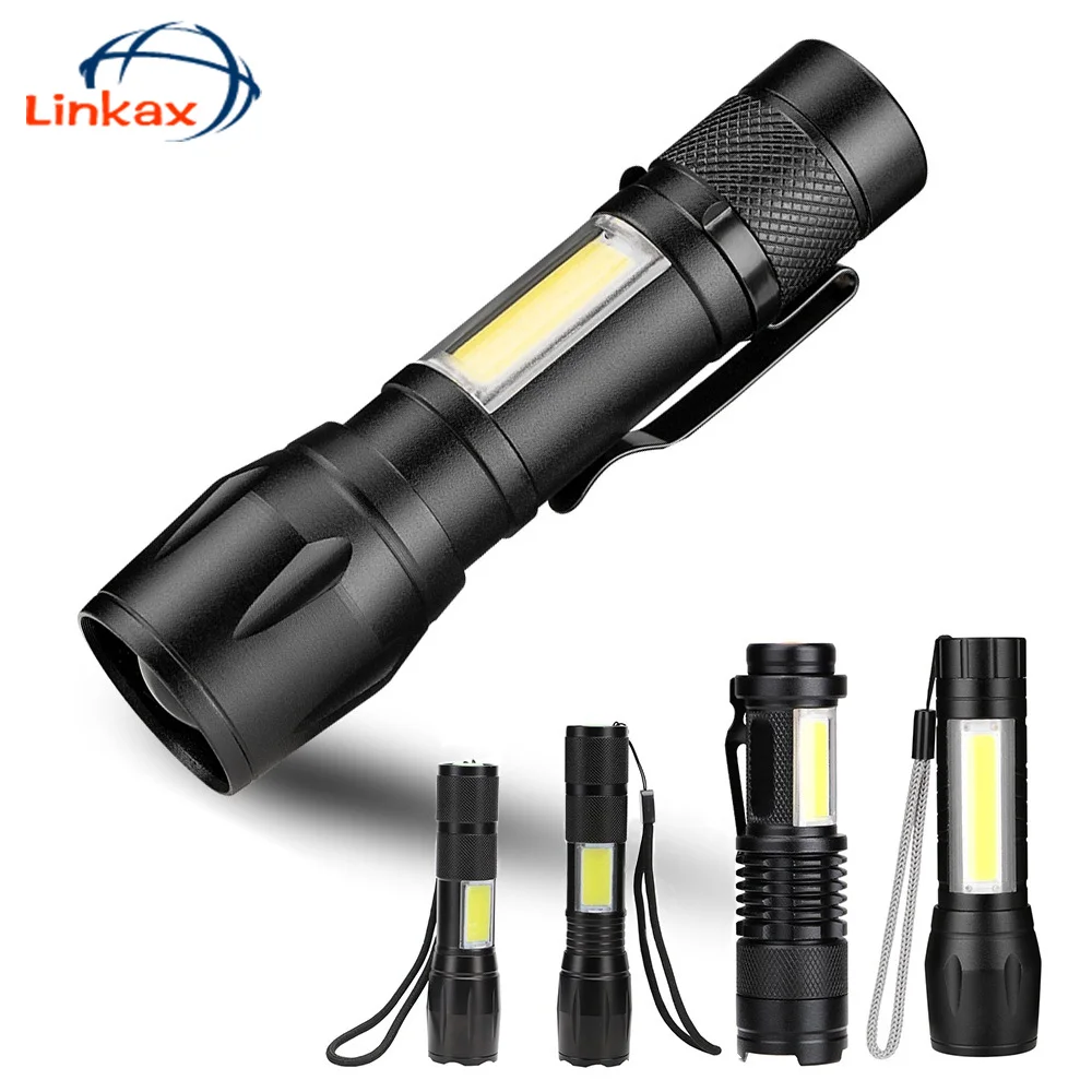 

Portable Super Bright COB LED Flashlights Waterproof Handheld Tactical Flashlights Emergency 4 Modes Clip Working Light