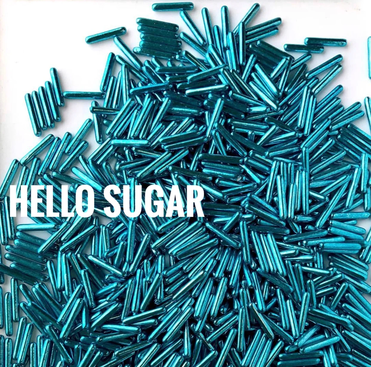 

Hello Sugar Luxury Cup Cake Decoration Sugar Beads Metallic Light Blue Sugar Candy Stick 25g Pack