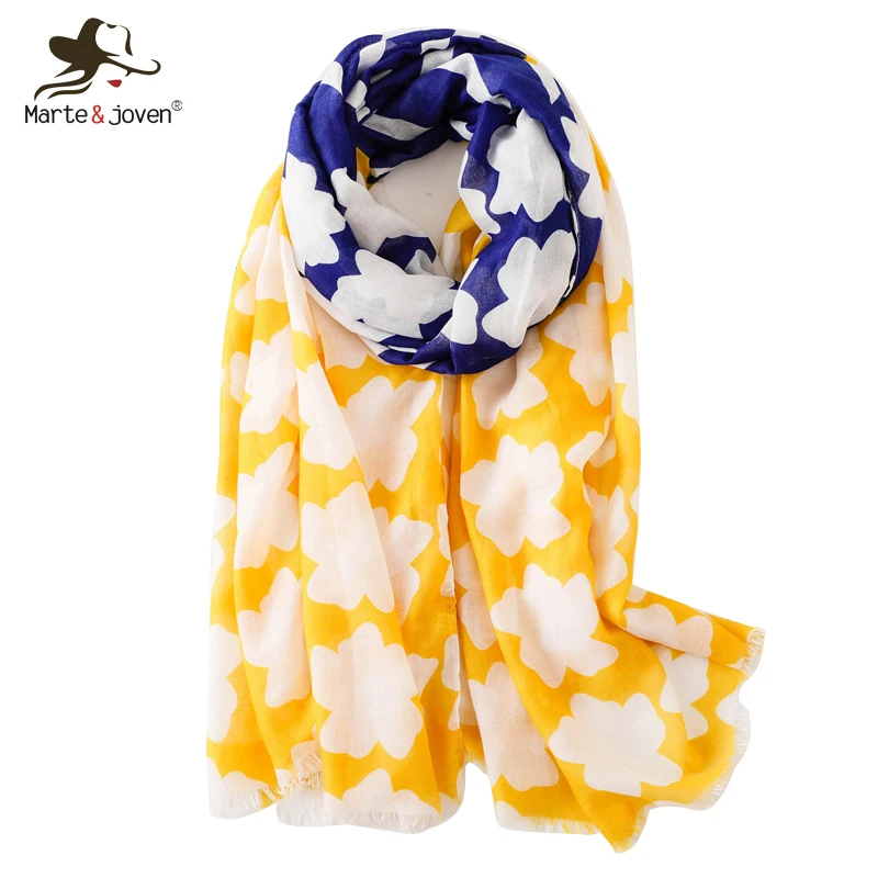 Marte и Joven Для женщин неправильные геометрические полосатый шарф с бахромой модные цвет желтый, синий; размеры 34–43 лоскутное Демисезонный