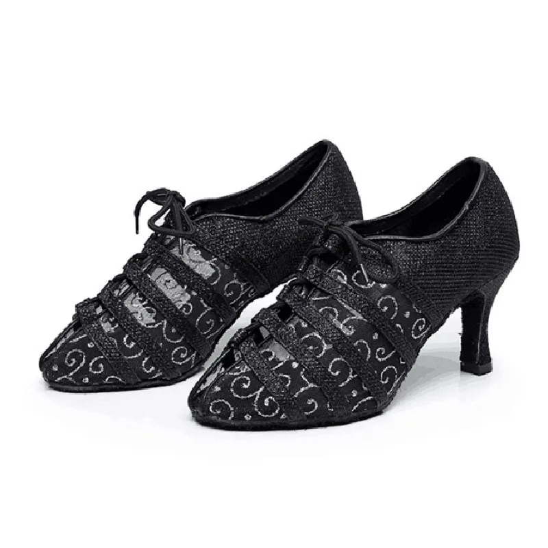 Professional Ladies Women Tango Salsa Ballroom Latin Dance Shoes with Suede Sole 2.2 2.36 2.75 3 Inch Heels