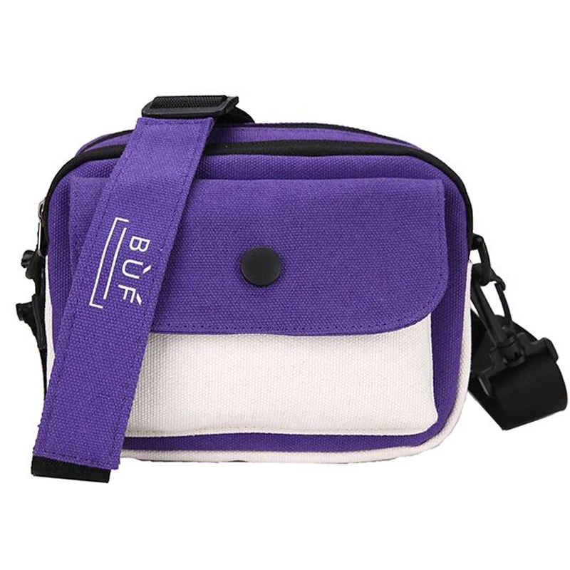 

MONNET CAUTHY Female Bags Casual Concise Fashion Cute Canvas Crossbody Bag Patchwork Color Purple Blue Yellow Black Girls Flap