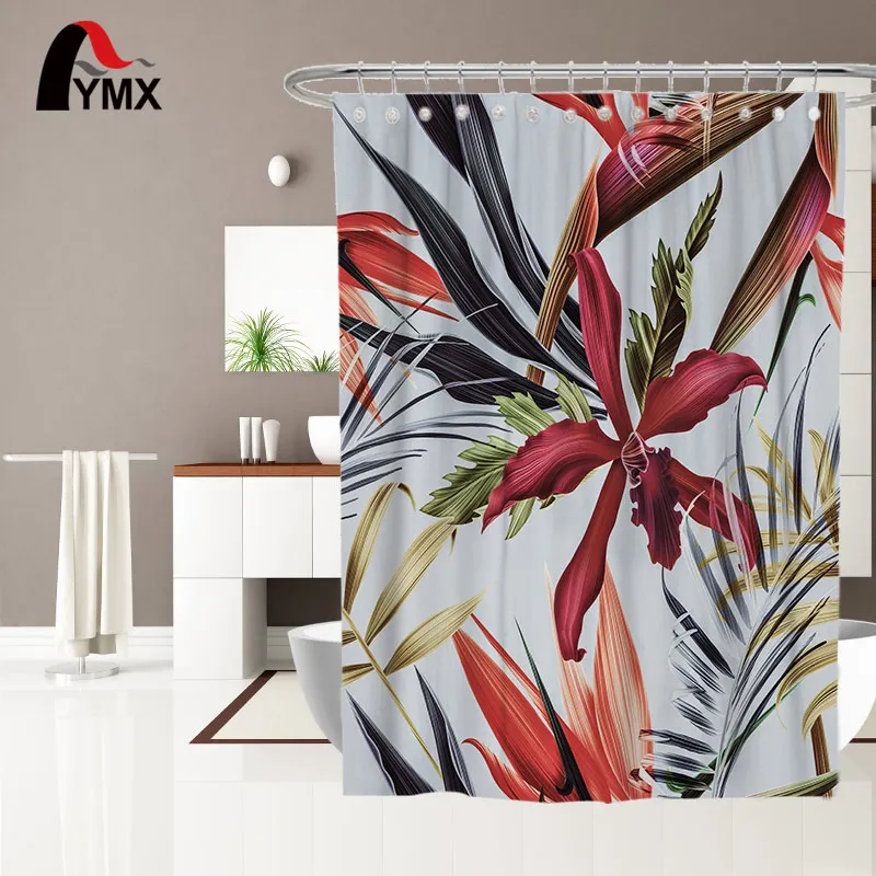 

Printed Polyester Waterproof Mouldproof Tropical Designs Shower Curtain For Bathroom Decor Warm Keeping