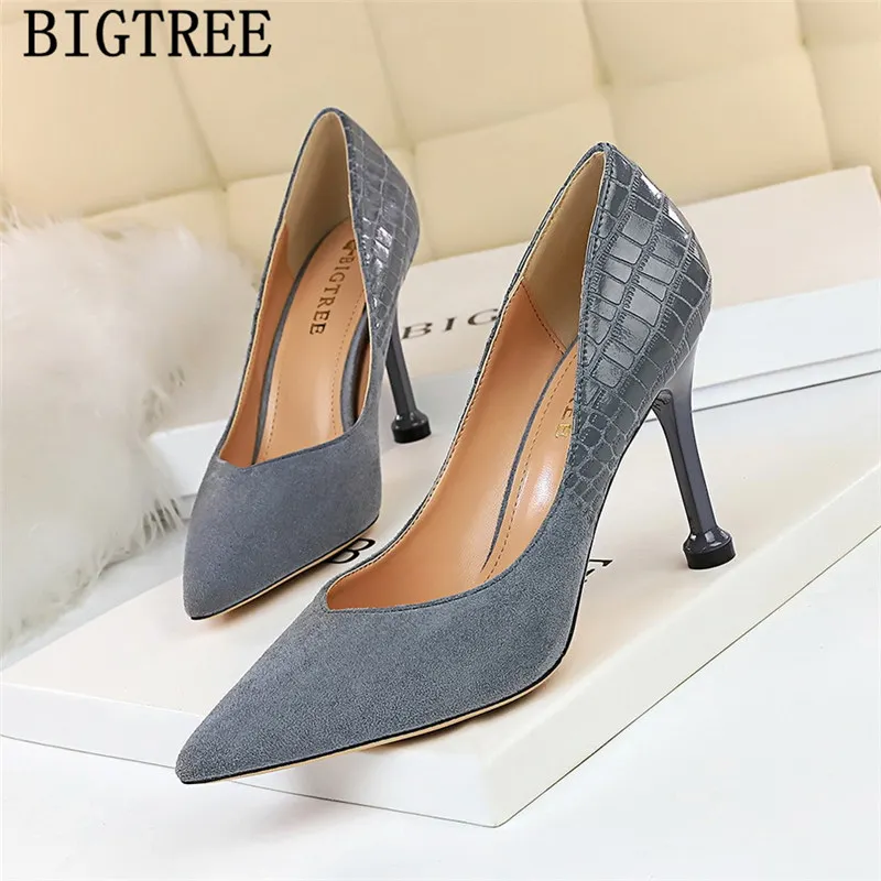 

crocodile shoes bigtree shoes new arrival 2019 women pumps office shoes women tacones altos mujer sexy fetish high heels buty