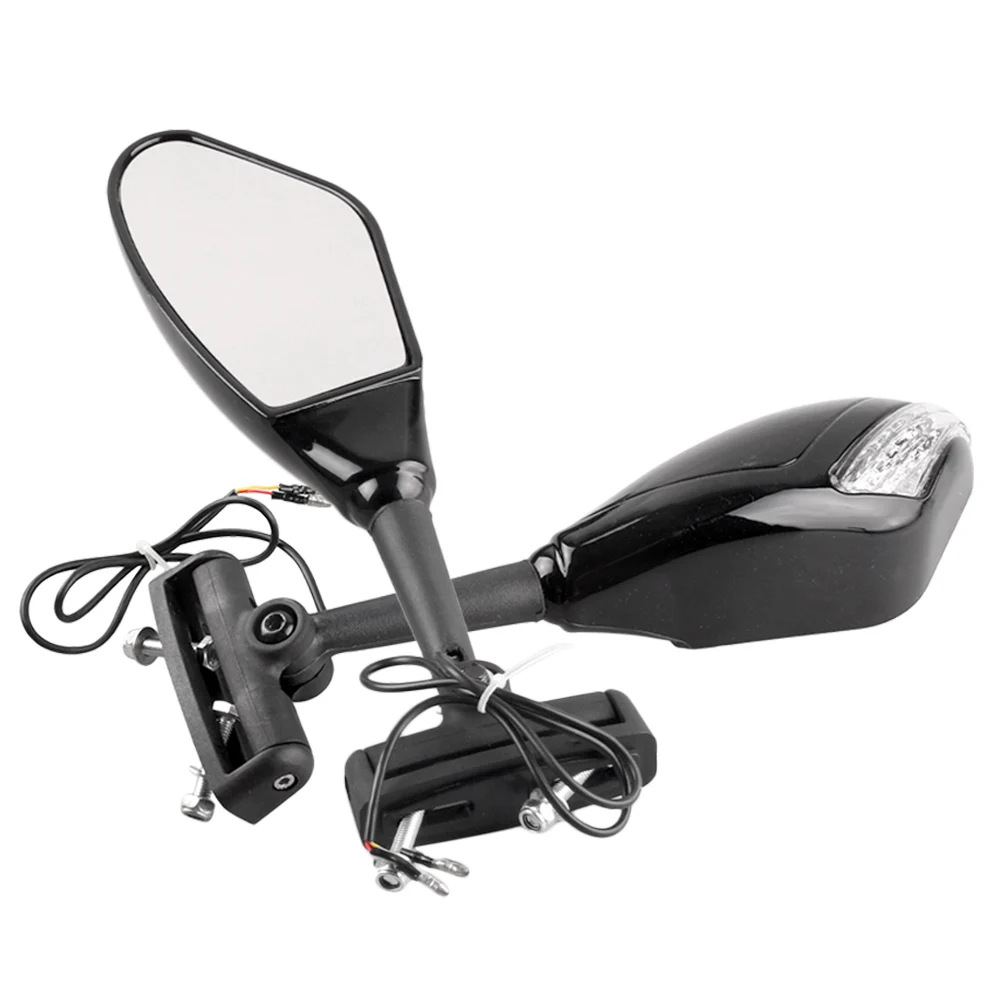 LED Indicator Rearview Rear View Side Wing Mirrors Universal For Honda Kawasaki Suzuki Yamaha Ducati All Street Bikes Durable