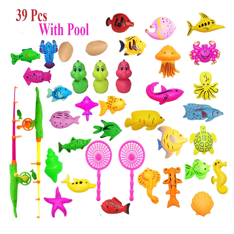 40pcs-lot-With-Inflatable-pool-Magnetic-Fishing-Toy-Rod-Net-Set-For-Kids-Child-Model-Play