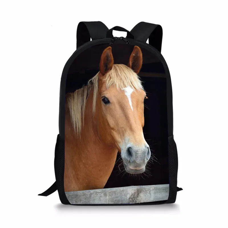 FORUDESIGNS Kids Horse Schoolbags Prints Animal Mochila Book Bag Teenager Boys Girls School Bags Orthopedic Children Bag Pack - Цвет: Z3250C