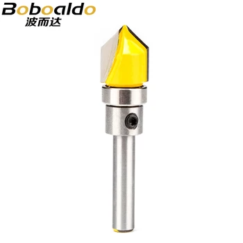 

1pc 1/2" Shank Router Bit V-Type Tungsten Carbide Woodworking Milling Cutter Round Edge Slotted Chamfering Engraving Tool