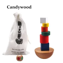 Wooden Geometric Blocks kids Balancing Game toys Montessori Learning Educational Toys For Children Family Game