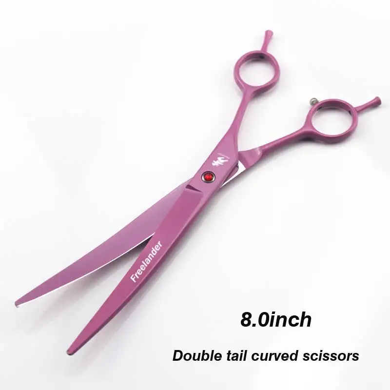 8 дюймов pet Парикмахерские ножницы набор розовый набор высокого класса pet Ножницы - Цвет: Double tail curved