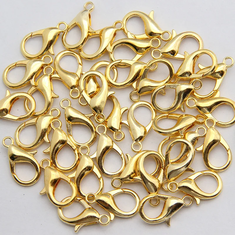50pcs Gold Color Lobster Clasps 5x10mm/6x12mm/7x14mm/8x16mm/9x18mm