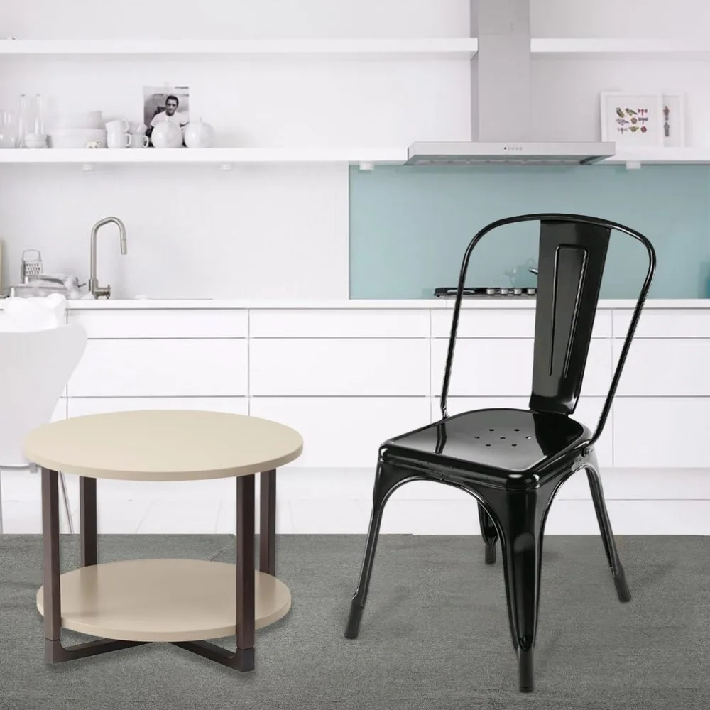 

Modern 2 PCS Metal Chair Vintage Rustic Seat Industrial Dining Chair Universal Kitchen Stool Leisure Dining Room Home Furniture
