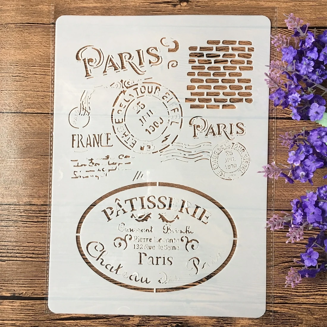 

1Pcs French Paris DIY Craft Layering Stencils Walls Painting Scrapbooking Stamping Embossing Album Decorative Paper Template