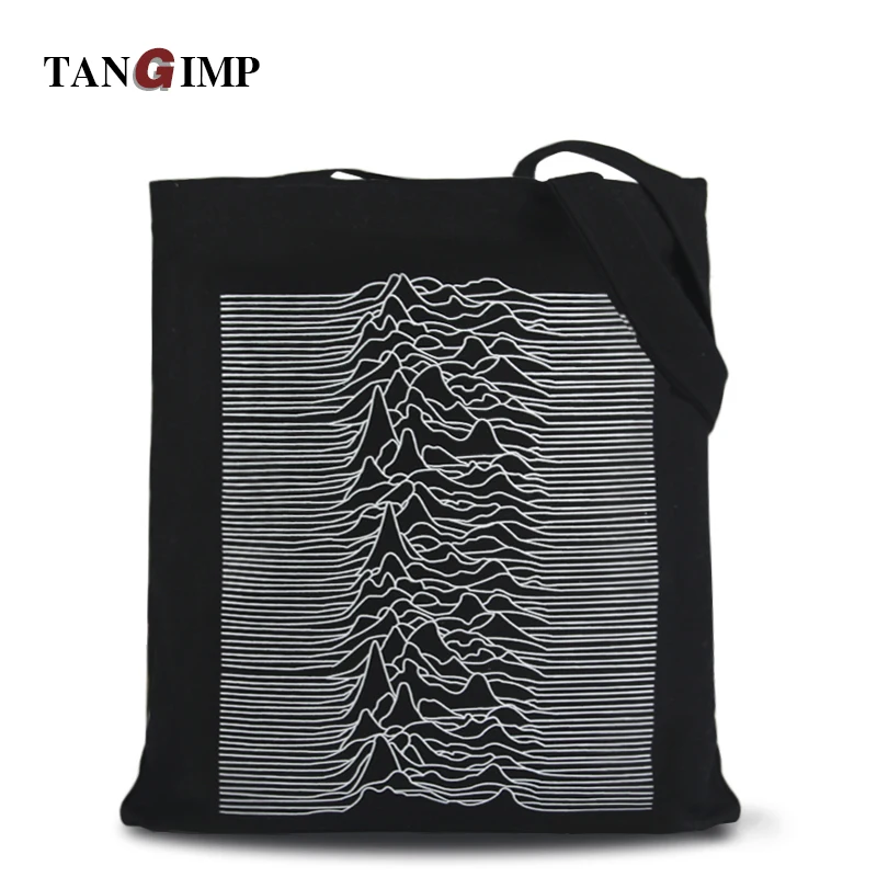  TANGIMP Post-Punk Pulsar Waveform Canvas Shopping Handbags Big Eco Women Shoulder Bags Tote einkaufstasche bolsa compra 2017 