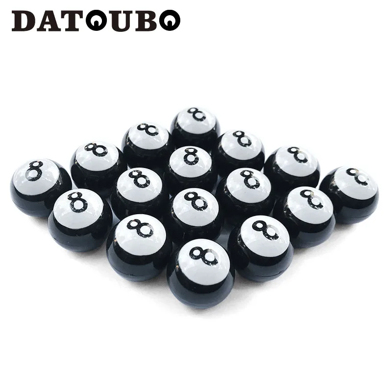 

DATOUBO 16 pcs novelty brass+ABS material car wheel tire valve cap. black 8 ball Valve caps for cars. Wheel Valve stems Air dust