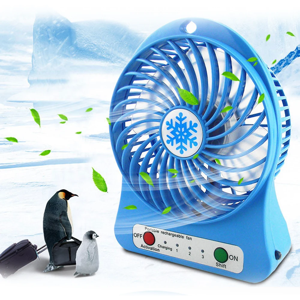 Летний портативный мини-вентилятор, 3 скорости, регулируемые вентиляторы для дома, OfficeDesk, настольный, для путешествий, USB, перезаряжаемый вентилятор, светодиодный светильник, ручной