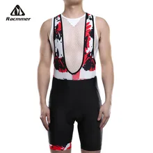 Racmmer велотрусы мужские летние Coolmax 5D Велоспорт гелиевая Подушка нагрудники колготки Mtb Ropa Ciclismo Италия Силиконовые Захваты брюки