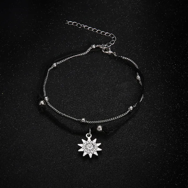Beads Anklet Bead Bracelet Fashion Accessories Vintage Boho Multi Layer Beads Anklets For Women Sun Pendent Handmade Chain Foot Party Jewelry