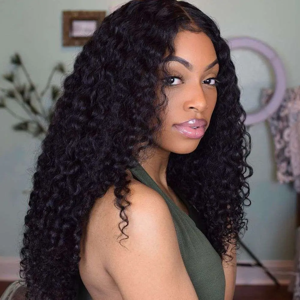 Jerry Curl 150 Density Peruvian Human Hair Wigs Jerry Curl 13X4 & 4X4