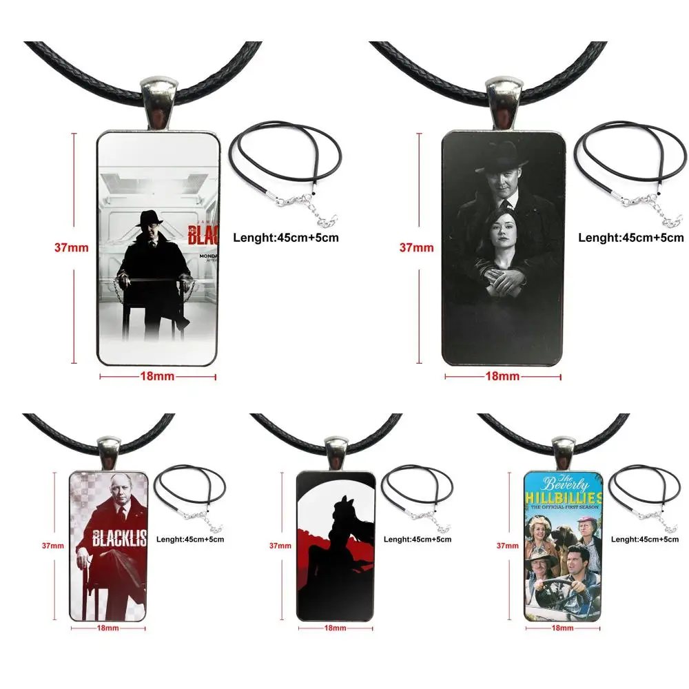 

American Tv The Blacklist Better Steel Color Glass Cabochon With Rectangle Shaped Pendant Choker Necklace For Women Party Gift