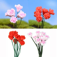 20 шт. миниатюрный кукольный домик Сказочный садовый горшок для карликового дерева DIY Декор розовый и красный