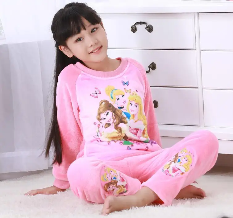 Пижамный комплект для маленьких мальчиков и девочек, фланелевые зимние плотные детские пижамы с рисунками из мультфильмов, Детские пижамные комплекты, детская одежда для сна для мальчиков и девочек - Цвет: MODEL 14