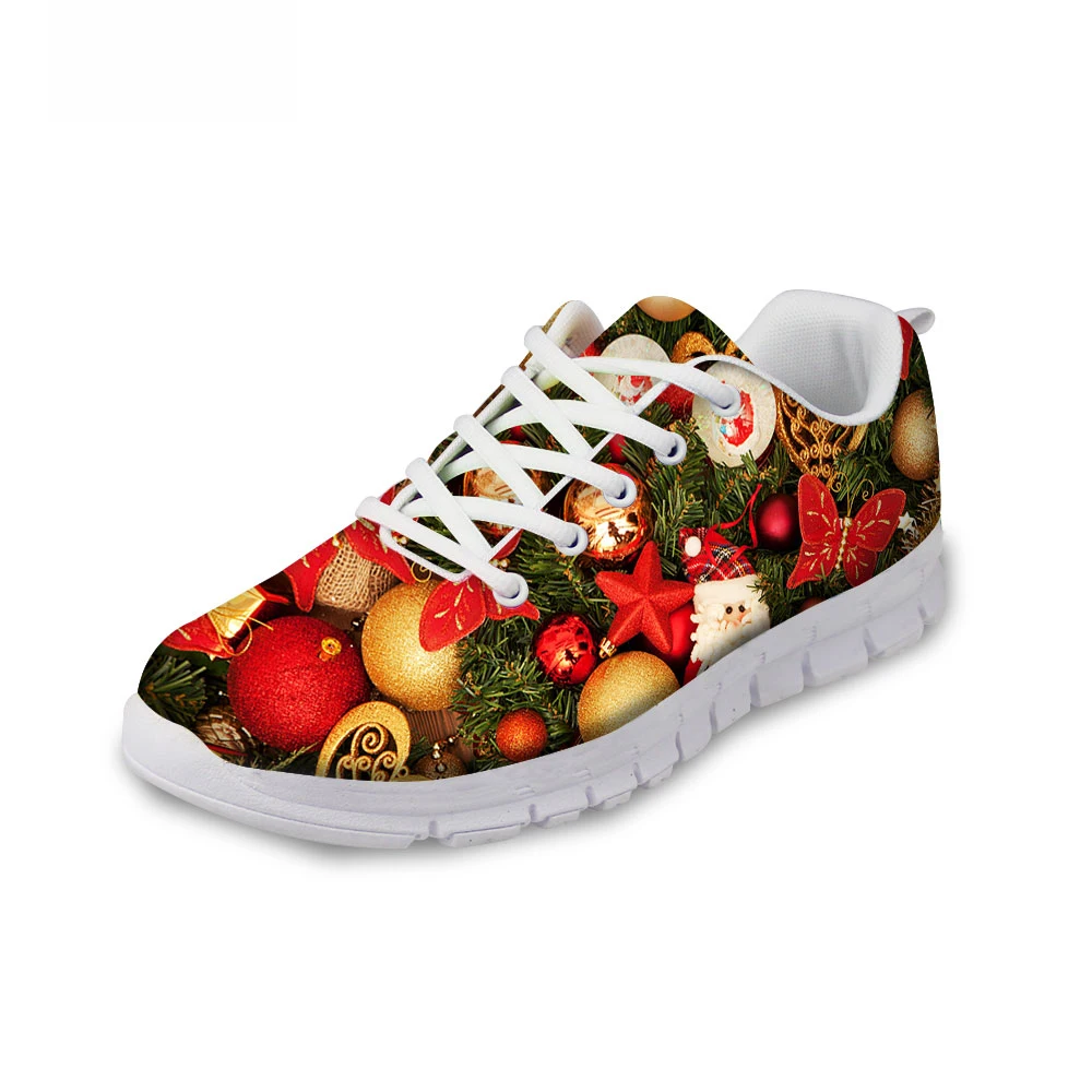

ThiKin 2019 New Design Merry Christmas Women Sneakers Flats Women's Shoes Comfortable Breathable Mesh Footwear for Female