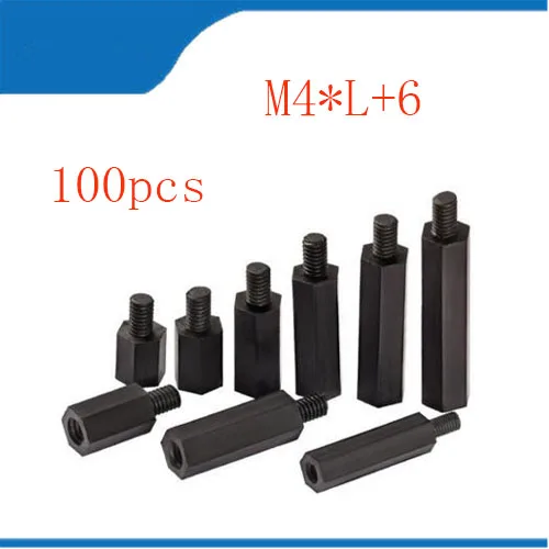 

100PCS/Set Nylon Spacer Standoff M4 Hex Column Standoff Spacer Screw screw m4 bolt