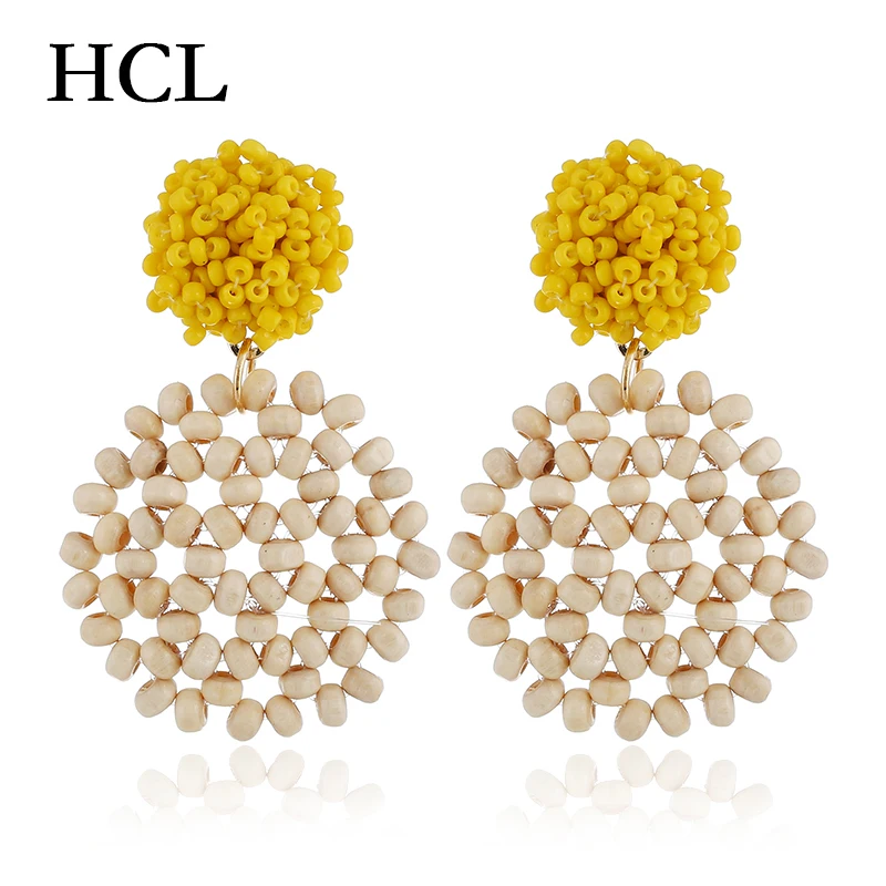 

Wood Weave Drop Earrings For Women Round Hollow Beads Design Big Dangle special Statement Earrings Fashion Jewelry bijoux femme