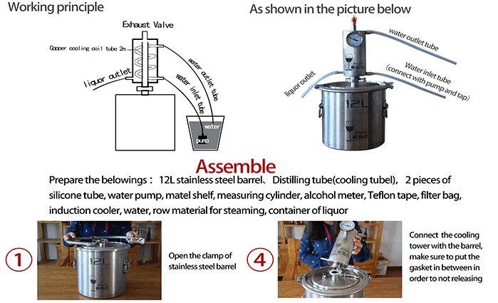 12L/20L/35L/Moonshine спирт дистиллятор Красный медный сердечник дистиллятор набор водка делая машину домашний дистиллятор спирта пивоварения