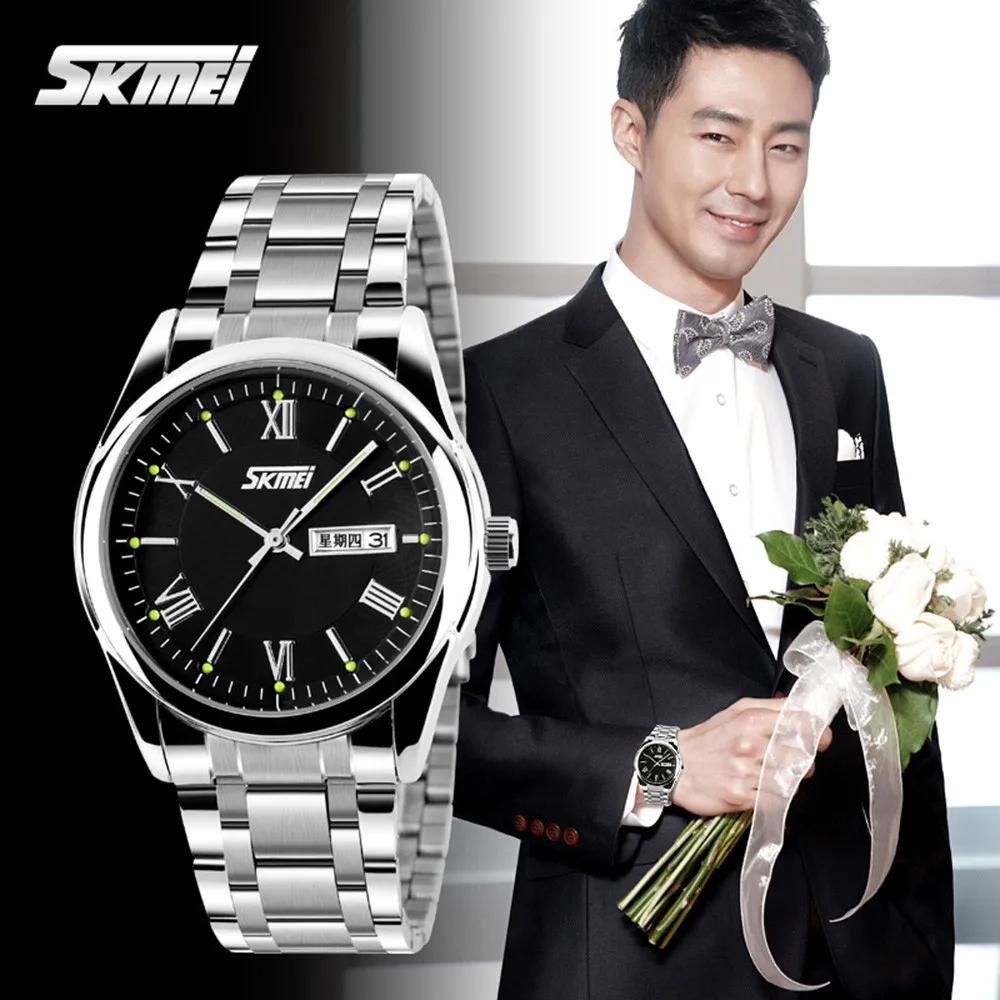 Skmei Time Date Zinc Alloy Quartz Business Men s Watch Men s fashion