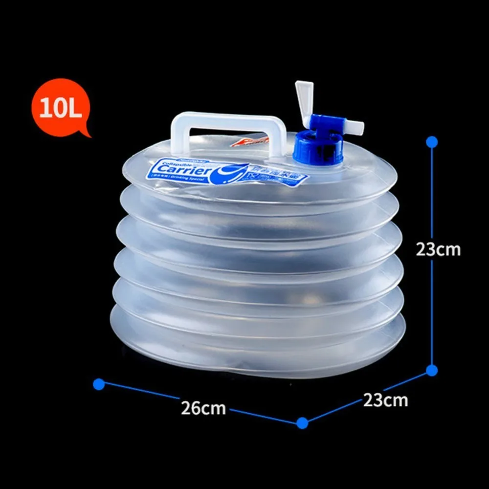 5L/10L/15L складное ведро для воды на открытом воздухе для кемпинга, портативная мягкая колба, контейнер для воды, сумка для хранения, резервуар для воды с краном - Цвет: 10L