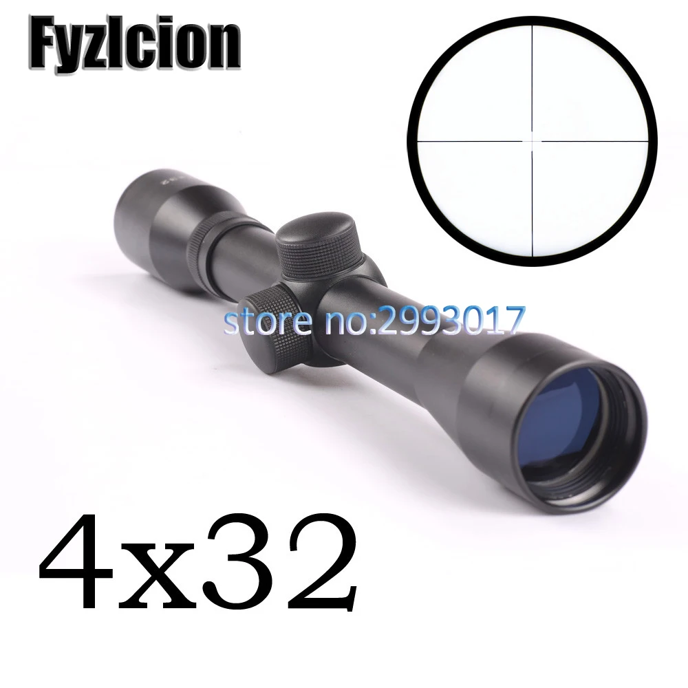 

Fyzlcion 4x32 Rifle Scope Duplex Reticle RifleScope Hunting Scope Rifle Optics Sight Caza Air Gun Rifle Scope With 25.4mm Mount